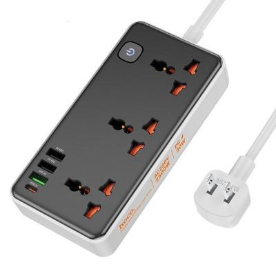 Ổ cắm điện đa năng cao cấp dây đồng chịu tải 2500W, sạc nhanh PD 30W cổng typeC + QC18W có 3*USB và 1*Type-C , dây dài 1.5m - Hàng nhập khẩu