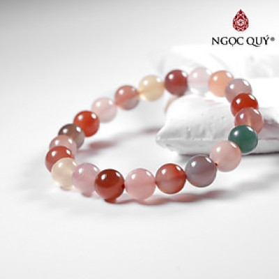 Vòng đá chalcedony đa sắc 9mm - Ngọc Quý Gemstones