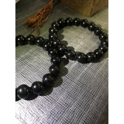 Vòng tay phong thủy may mắn Nữ mệnh Thủy mệnh Mộc Thạch Anh Tóc Đen 11mm Kín Đậm Bóng Đẹp tự nhiên ạ