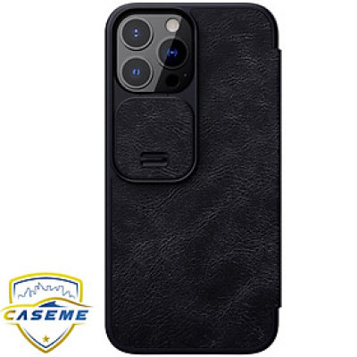 Bao da dành cho iPhone 13 Pro Max hàng chính hãng Nillkin QIN có nắp trượt bảo vệ camera