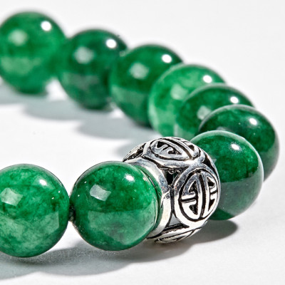 Vòng cẩm thạch sơn thủy Phối Charm Bạc (8mm) Ngọc Quý Gemstones