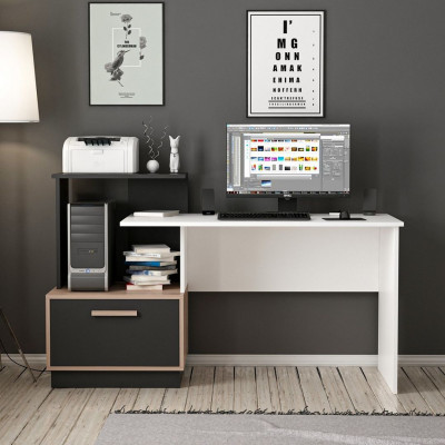 Bàn làm việc cá nhân liền kệ giá sách tiện dụng SMLIFE Dastun