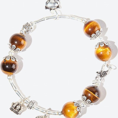 Vòng tay đá thiên nhiên phối hồ ly size hạt 10mm - ngọc Quý Gemstones