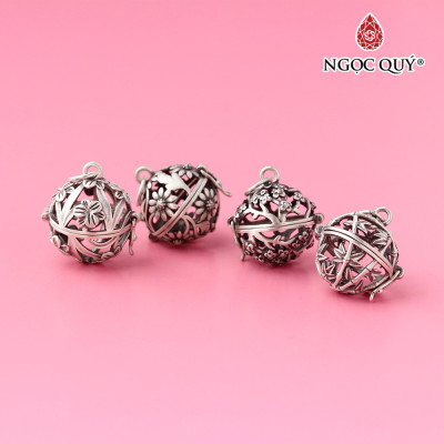 Charm bạc treo họa tiết đựng hạt - Ngọc Quý Gemstones