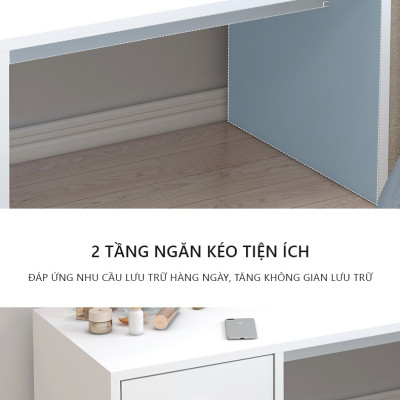 Bàn làm việc ngồi bệt đa năng có ngăn kéo để đồ thông minh thương hiệu IGA - GP259