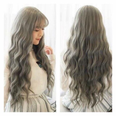 Tóc giả nguyên đầu xù sóng đủ màu- tặng lưới chùm tóc- hình thật