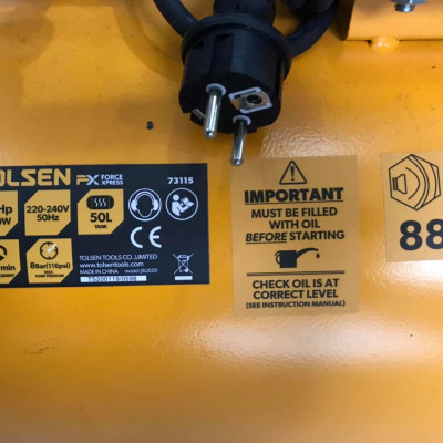 MÁY NÉN KHÍ 50L 1.800W 2.5.HP TOLSEN 73115 (SIÊU ÊM, SIÊU BỀN)- HÀNG CHÍNH HÃNG