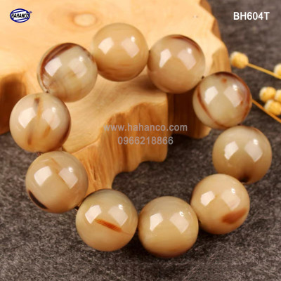 Vòng sừng bò Châu Phi trắng Massage tay giúp giảm căng thẳng (BH604T) lưu thông khí huyết, phát tán âm khí - Tĩnh Tâm, An Yên