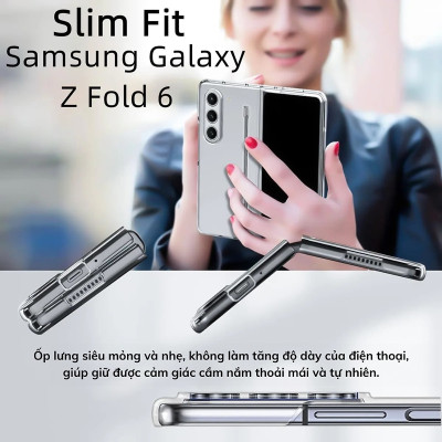 Ốp lưng trong suốt siêu mỏng chống ố vàng cho Samsung Galaxy  Z Fold 7 / Z Fold 6 5G Likgus Penone bảo vệ 360 độ màn phụ và mặt lưng (Tặng bút cảm ứng) - Hàng nhập khẩu