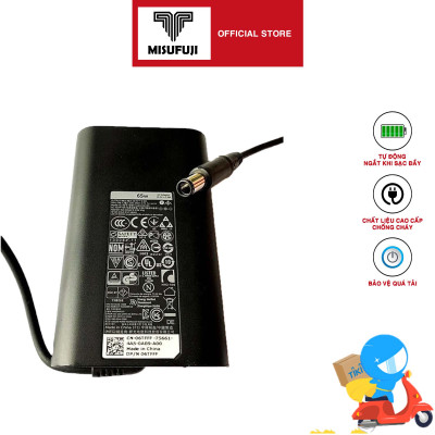 Sạc dành cho Laptop Dell Vostro Inspiron Latitude XPS hình OVAL 3.34a - công suất 65w - Chân kim to 7.7mm - Tặng kèm dây nguồn - Hàng Nhập Khẩu New Seal