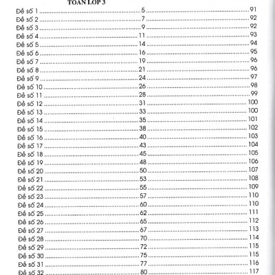 Bộ đề kiểm tra môn toán lớp 3 - Chân trời sáng tạo