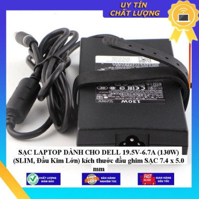 SẠC LAPTOP dùng cho DELL 19.5V-6.7A (130W) (SLIM Đầu Kim Lớn) kích thước đầu ghim SẠC 7.4 x 5.0 mm - Hàng Nhập Khẩu New Seal