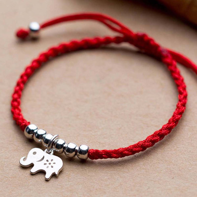 Combo 2 vòng thắt dây đỏ charm bạc treo - Ngọc Quý Gemstones