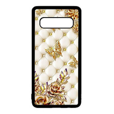 Ốp lưng điện thoại dành cho Samsung S10  Bướm Vàng Giả Da