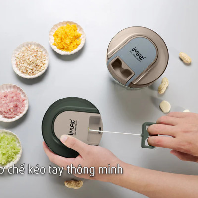 Cối xay tỏi ớt gia vị kéo tay iMat. Cối bằng nhựa Tritan trong suốt an toàn, lưỡi xay 3 tầng sắc bén Chưa có đánh giá