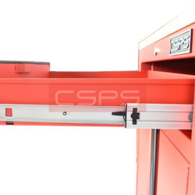 Tủ dụng cụ CSPS 61cm- 01 hộc kéo màu đỏ chân tủ có ván gỗ kèm vách lưới