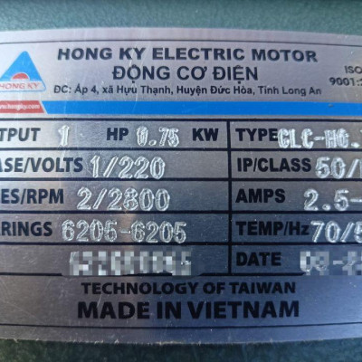 MÁY MÀI BÀN 1HP-1PHA-2800 HỒNG KÝ MB1HP - HÀNG CHÍNH HÃNG
