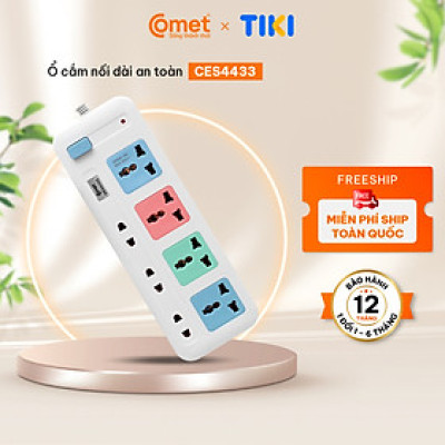 Ổ Cắm Điện Nối Dài Comet CES4433 dây dài 3m, 7 lỗ cắm