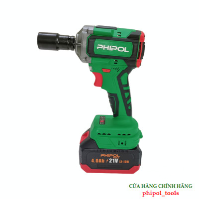 Combo Máy siết bu lông 780N.M 21V động cơ không chổi than PHIPOL TOOLS PH3035 Kèm 2 pin và sạc - Hàng Chính Hãng
