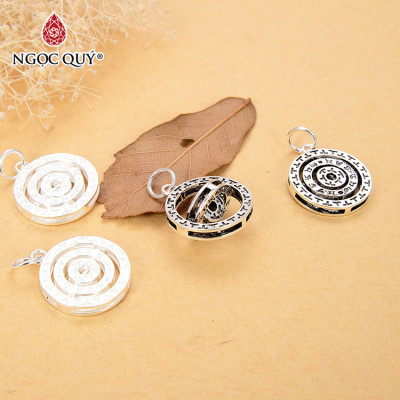 Charm bạc 3 vòng tròn ký tự treo - Ngọc Quý