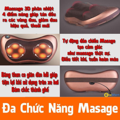 GỐI MASSAGE 8 BI HỒNG NGOẠI TRỊ LIỆU ĐAU MỎI VAI GÁY 