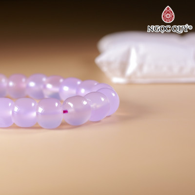 Vòng tay Chalcedony tím Cao cấp 5A size hạt 10x8mm - Ngọc Quý Gemstones