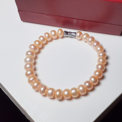 Vòng Tay Ngọc Trai Ovan 8li Màu Cam Ngọc Trai CN2 VO01