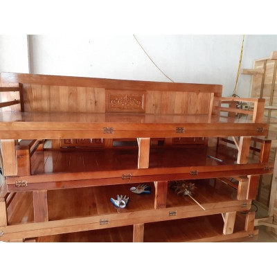 GIƯỜNG GHẾ GẤP 1m6 GỖ XOAN ĐÀO HÀNG DÀY CHẮC