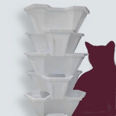 Bộ 1 Tháp trồng rau hữu cơ 5 tầng- 5 chậu- trồng rau/ hoa/ dâu tây- chất liệu nhựa- độ bền cao- hiệu quả cao