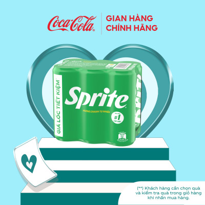 Lốc 6 Lon Nước Ngọt Giải Khát Có Gas Sprite Hương Chanh 320ml/Lon Coca-Cola Official Store_TK