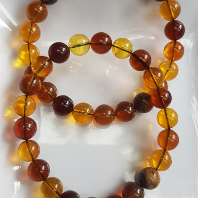 Vòng tay chuỗi đá Hổ Phách vàng nâu tự nhiên đẹp Size hạt 8mm Vòng hợp nữ mệnh thổ mệnh kim may mắn tốt sức khỏe công danh sự nghiệp xinh tay ạ