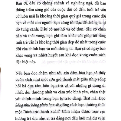 Sống Như Bông Pháo Hoa - Hành Trình Khám Phá Điều Quý Giá Nhất Cuộc Đời