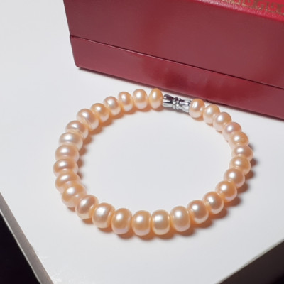 Vòng Tay Ngọc Trai Ovan 8li Màu Cam Ngọc Trai CN2 VO01