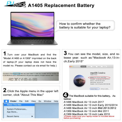 Pin Tương Thích Cho Macbook Air 13 Inch A1466 2013 – 2014 – 2015 TEEEMO PC Hàng Nhập Khẩu New Seal