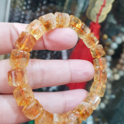 Vòng tay thạch anh Vàng khúc mới đẹp size hạt 9mm rất hợp nữ mệnh kim mệnh Thổ mệnh Thủy ạ