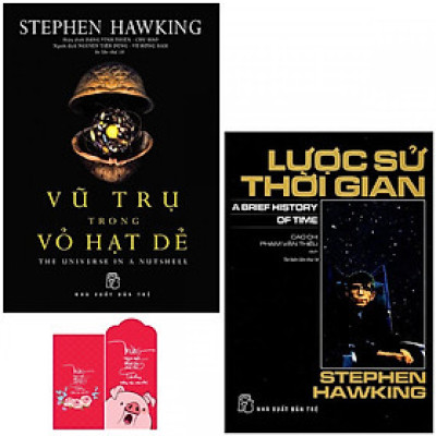 Combo Lược Sử Thời Gian và Vũ Trụ Trong Vỏ Hạt Dẻ (Tặng kèm lốc 3 lì xì heo tết 2019)