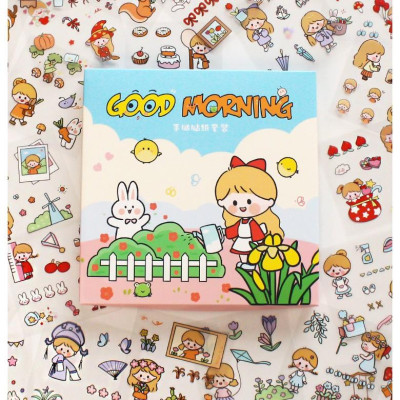 Hình dán sticker cute dán sổ tay decor combo hộp 100 tấm stickers chống nước ST2
