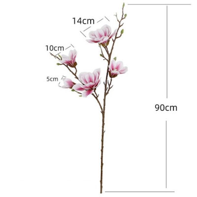 Mộc lan cao su giả - dài 90cm - 1 cành 5 bông - Cây giả, hoa lụa Decor trang trí nhà cửa