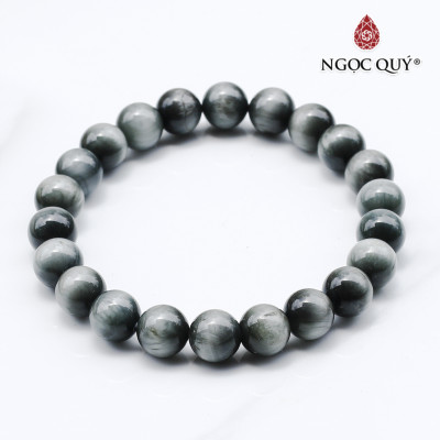 Vòng tay đá mắt ưng xám 8mm mệnh thủy , mộc - Ngọc Quý Gemstones