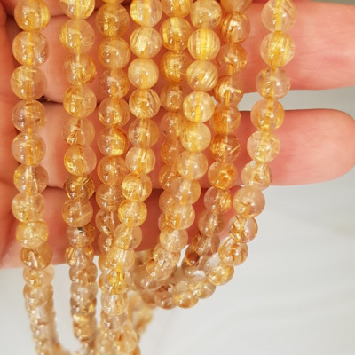  Vòng thạch anh tóc vàng tự nhiên trong bóng đẹp size hạt 5mm - 6mm các Chị em nữ đeo kiểu quấn 3 vòng tay màu vàng tươi sáng bóng chuẩn hợp nữ mệnh kim thổ  thủy đeo quyến rũ xinh đẹp trẻ trung may mắn đặc biệt tốt sức khỏe công việc tài lộc rẻ đẹp ạ