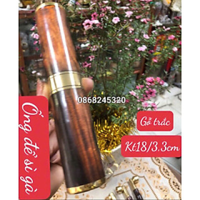 Ống đựng sì gà bằng gỗ trắc đỏ đen phong cách lịch nãm đẳng cấp kt 18×3,3cm