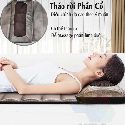 Đệm massage da PU hồng ngoại Leerkang LEK918F hỗ trợ túi khí, rung tần số cao, xoa bóp gối có thể tháo rời, hàng chính hãng