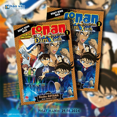 Truyện tranh Thám Tử Lừng Danh Conan Hoạt Hình Màu: Cú Đấm Sapphire Xanh full 2 tập (Chang Book)