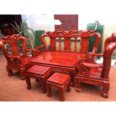 bộ bàn ghế quốc đào tay 12 gỗ xoan ta