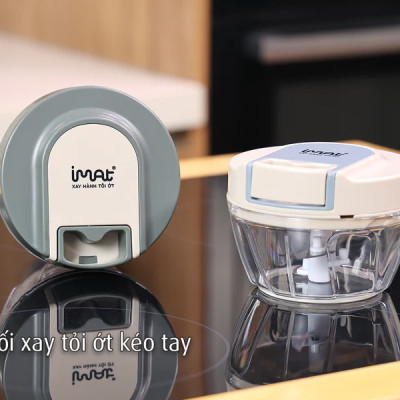 Cối xay tỏi ớt gia vị kéo tay iMat. Cối bằng nhựa Tritan trong suốt an toàn, lưỡi xay 3 tầng sắc bén Chưa có đánh giá