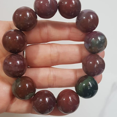 Vòng Tay Nam đá casidon Size vòng 18mm Vòng đẹp hiếm màu nâu đất xám ít vân xanh hợp mệnh thổ ạ