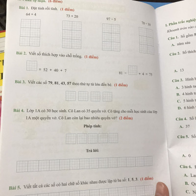 Đề kiểm tra Toán 1 học kì 2 ( Cùng học để phát triển năng lực )