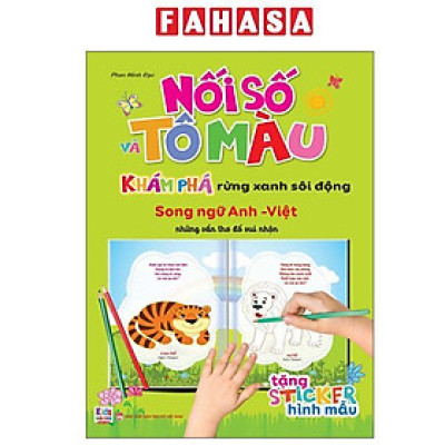 Sách - Nối Số Và Tô Màu - Khám Phá Rừng Xanh Sôi Động - Song Ngữ Anh-Việt