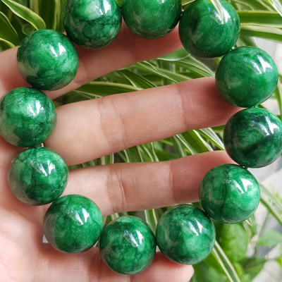 ️Vòng Tay Nam Đá Cẩm Thạch Xanh lá Size lớn hạt 18mm bóng đẹp hợp Các Anh Mệnh Mộc mệnh Hỏa đeo là một món trang sức tuyệt vời cho các quý ông ạ
