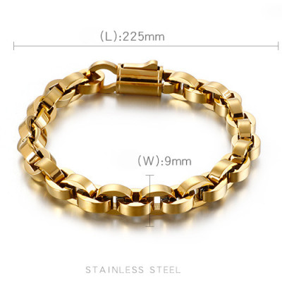 Lắc tay nam - Vòng tay nam Tittan kiểu hoa mắt xích hạt bo cạnh - NV110